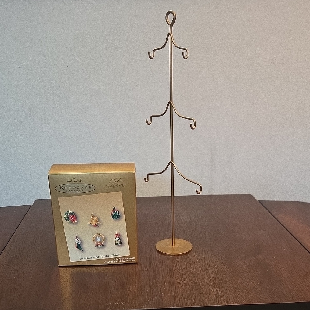50% Off All Christmas!!  Hallmark Mini Ornaments & Gold Tree Stand